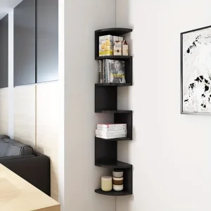 7-Tier Rustic Wall-Mounted Corner Shelf